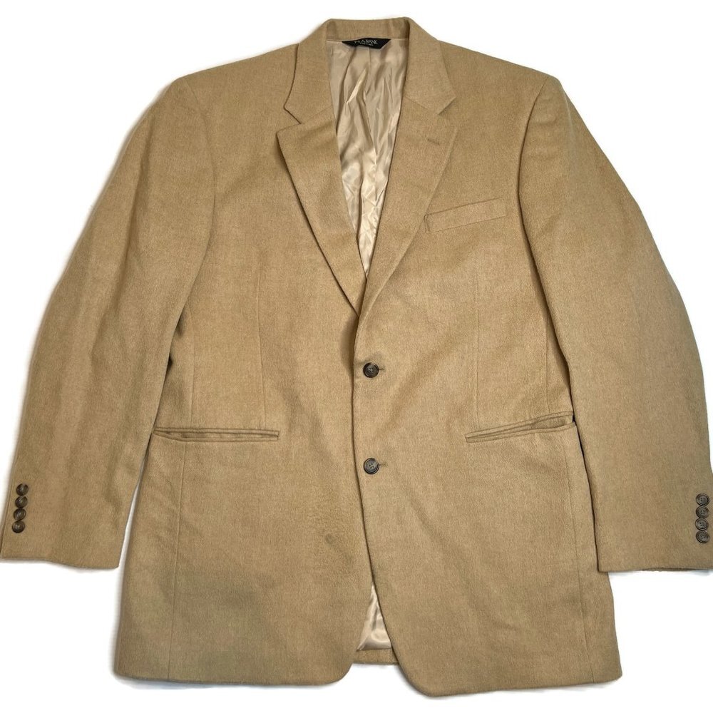 Jos A Bank 100% Camel Hair Tan Blazer Sport Jacket Mens 43L Brown